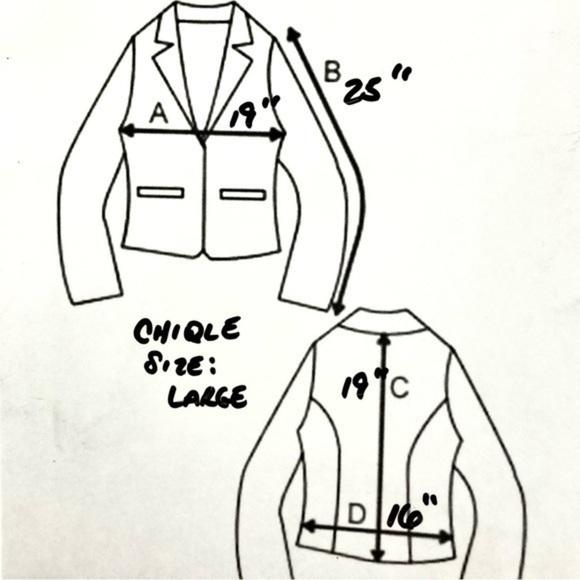 ❄️ ChiQle Denim Architect Distressed Long Sleeve Cropped Jacket Sz Large Junior - Picture 7 of 7